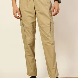 Thomas Scott Men Smart Slim Fit Easy Wash Cargos Trousers-image-47