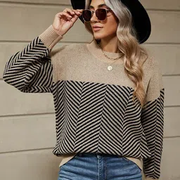 Mast & Harbour Women Striped Sweaters-picture-24