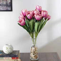 ARICK DECOR Pink 2 Pieces Tulip Artificial Plant-image-36