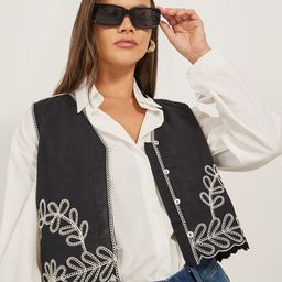 Styli Embroidered Regular Fit Cotton Sleeveless Vest-image-75