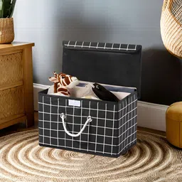 Aura Black Multipurpose Storage Box With Lid & Handle-36