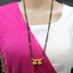 SONI JEWELLERY Gold-Plated Brass Artificial Stones & Beads Mangalsutra-picture-46