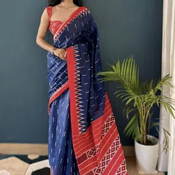 HERE&NOW Printed Pure Cotton Saree-19