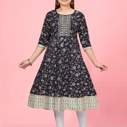 Muhuratam Girls Printed Kurta Set-picture-24