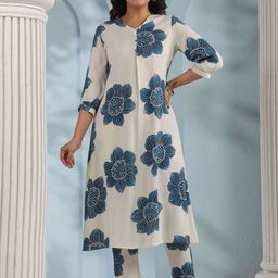 Kaftanize Women Floral Printed Kurta with Trousers-96