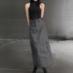 KPOP Straight Maxi Skirts-image-14