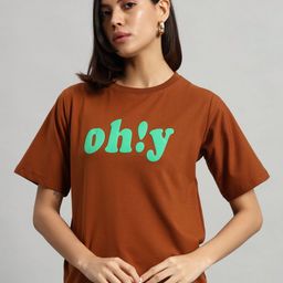 AECK Women Typography Printed Drop-Shoulder Sleeves Cut Outs T-shirt-image-60