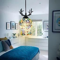 KINIS Black & White Printed Abstract Shaped Quirky Ceiling Lamp image 4