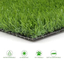 Kuber Industries Green Rectangle Waterproof Artificial Grass Doormats image 4