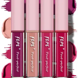 FOPE Set Of 4 Pout Perfect Liquid Lipstick - 4 ml Each - Shade 01-06-09-12-43