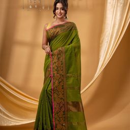 TANTLOOM Woven Design Zari Taant Saree-image-74