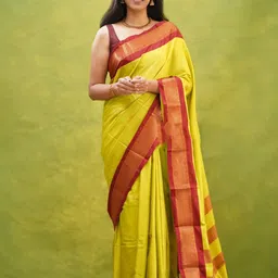 yourwish Woven Design Zari Silk Cotton Kanjeevaram Saree-image-52