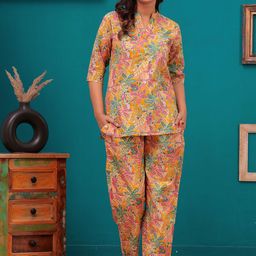 Moda Rapido Women Pure Cotton Printed Top & Pyajama Night suit-image-20