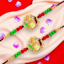 ADIVA Set Of 2 Rakhi With Roli Chawal & Greetings Card-image-48