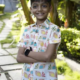 Vastrarth Boys Standard Graphic Printed Cotton Opaque Regular Fit Casual Shirt-image-97