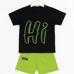 Yoonikk Unisex Kids PrintedRound nEck Pure Cotton T-shirt with Shorts-24