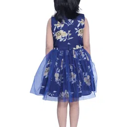 Shahina Fashion Girls' Casual Mini Frock Dress Navy Blue Colorful Crepe Fabric-image-28