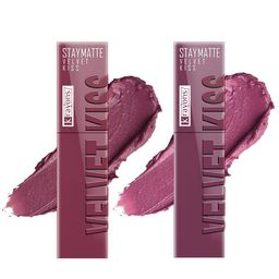krayons Set Of 2 Velvet Kiss Liquid Lipstick - 3.5 ml Each - Orchid Love 06-Dusty Mauve 04-13