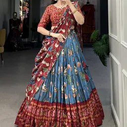Aika Printed Ready to Wear Lehenga & Unstitched Blouse With Dupatta-picture-10