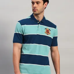 Cantabil Men Striped Polo Collar Slim Fit T-shirt-picture-16