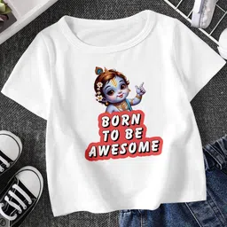 FIONAA TRENDZ Kids BORN TO BE AWESOME PRINT PURE COTTON T SHIRT-picture-22