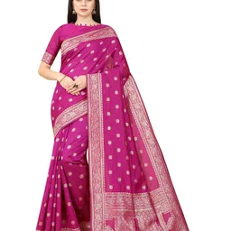 KALINI Ethnic Motifs Woven Design Zari Pure Silk Banarasi Saree-image-60