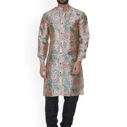 VEERA PARIDHAAN Men Paisley Printed Regular Kurta with Pyjamas-picture-50