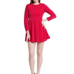 MISS HAUTE Velvet Fit & Flare Mini Dress-image-70