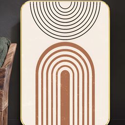 Livin'luxe Beige & Brown Abstract Arch Line Wooden Wall Art-picture-18