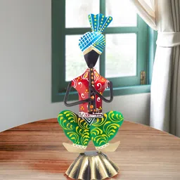 Golden Peacock Red Figurine Showpiece-34