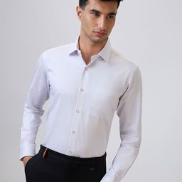 Raymond Contemporary Fit Structure Pure Cotton Cutaway Collar Formal Shirt-image-97