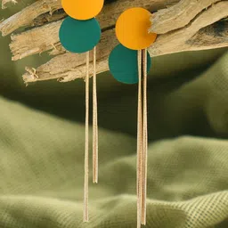 DressBerry Gold-Plated Circular Shaped Drop Earrings-15