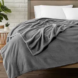 BREVARD Grey Woollen 300 GSM Double Bed Blanket-image-16