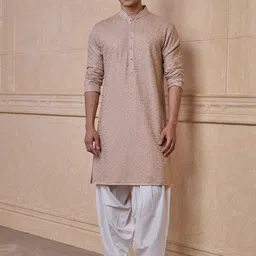 Tasva Men Ethnic Motifs Embroidered Regular Sequinned Kurta with Salwar-picture-23