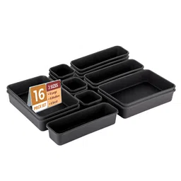 Myntra Elegant Homes Black 16 Pieces Regular Drawer Organiser-18