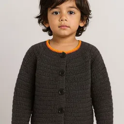 WINDROP SOLUTIONS Kids Checked Self Design Round Neck Woollen Cardigan-picture-36