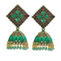Uniqon Gold Plated Square Jhumkas Earrings-image-12