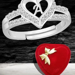 Heer Collection Silver-Plated American Diamond-Studded Finger Ring-35