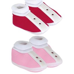 NESKA MODA Pink Cotton Booties-image-26