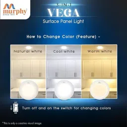murphy 15W Vega 3-in-1 Round LED Panel Color Changing Surface Light(CW/WW/NW,Pack of 10 Ceiling Light Ceiling Lamp image 3