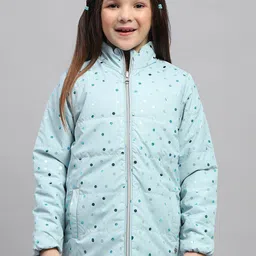 Monte Carlo Girls Geometric Printed Mock Collar Quilted Jacket-image-50