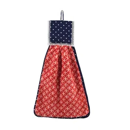 Kuber Industries Red 2 Pcs Printed Microfiber Wash Basin Napkin Towel With Hanging Loops image 5