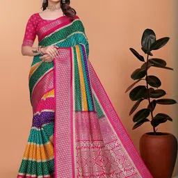 VS MALL Pink Art Silk Sarees-image-48