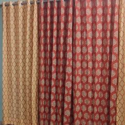 Trance Home Linen Red & Beige Set of 4 Geometric Door-11