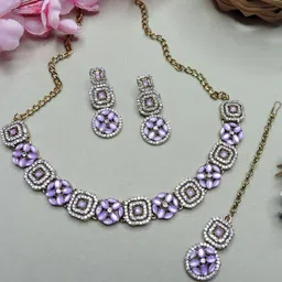 VATSALYA creation Women PurpleJewellery Set-image-61
