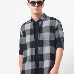 British Club Men Standard Gingham Checks Opaque Checked Casual Shirt-image-78