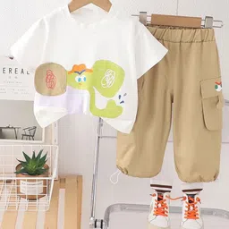POP STREET KIDS Girls Elephant Printed T-shirt With Cargos-image-40