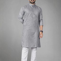 DVILLA Men Cotton Solid Straight Kurta-image-55