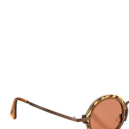 hashtag eyewear Hashtag Unisex Round Sunglasses With UV Protected Lens SR7-62034-Brown/Tiger_40 image 3