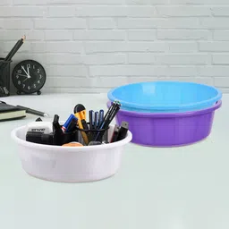 Kuber Industries Purple & Blue 3 Pieces Regular Durable Multi-Utility Organisers-15